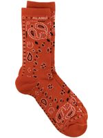 Alanui chaussettes à motif bandana - Orange