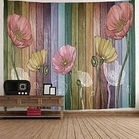 groot wandtapijt art decor deken gordijn picknick tafelkleed opknoping thuis slaapkamer woonkamer slaapzaal decoratie bloem plant bloemen botanisch Lightinthebox - thumbnail