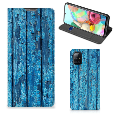 Samsung Galaxy A71 Book Wallet Case Wood Blue Samsung Galaxy A71 Book Wallet Case Wood Blue