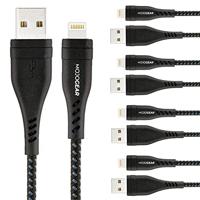 5x MOJOGEAR Lightning naar USB-kabel compatible met Apple en extra sterk [MULTIPACK]