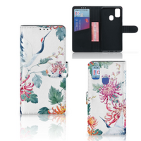 Samsung Galaxy M21 | M30s Telefoonhoesje met Pasjes Bird Flowers - thumbnail