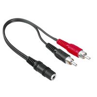 Hama 75048920 stereo-adapter (2 cinch-stekker/3,5 mm stereo-aansluiting, flexibel, 0,5 m)
