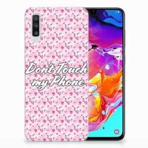 Samsung Galaxy A70 Silicone-hoesje Flowers Pink DTMP