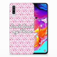 Samsung Galaxy A70 Silicone-hoesje Flowers Pink DTMP - thumbnail