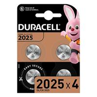 DURACELL 2025 Lithium-knoopcelbatterijen 3V (4 stuks) - Gaan tot 70% langer mee - Babyveilige technologie - Voor o.a. autosleutels, fitnesshorloges en 3D-brillen - Babyveilige verpakking