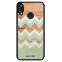 Huawei P Smart 2019 hoesje - Mint wood chevron