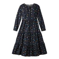 Maxi-jurk van bio-katoen met bloemenprint en strokenrok, nachtblauw 42