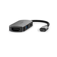 Nedis CCGB64230GY01 Usb Multi-port Adapter Usb 3.2 Gen 1 Usb-c™ Male Hdmi™ Output / Usb-a Female / Usb-c™ Female 0.10 M Rond Vernikkeld Pvc Grijs Doos - thumbnail