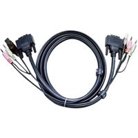 ATEN KVM Aansluitkabel [2x Jackplug male 3,5 mm, DVI-stekker 18+1-polig, USB-A 2.0 stekker - 2x Jackplug male 3,5 mm, DVI-stekker 18+1-polig, USB-B 2.0