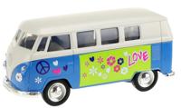 Welly hippie Volkswagen bus blauw 10,5 cm