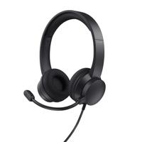 Trust Ayda On-Ear USB Headset met ENC Noise Cancelling Microfoon, Lichtgewicht Koptelefoon met Kabel van 1.8 m, 65% Gerecycled Plastic, Headphones voor PC, Laptop, Thuiswerken, Teams, Zoom - Zwart