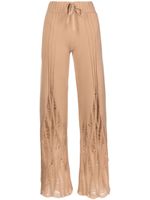 Dion Lee pantalon en cachemire à taille haute - Marron