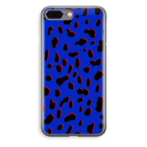 Blue Leopard: iPhone 8 Plus Transparant Hoesje