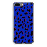 Blue Leopard: iPhone 8 Plus Transparant Hoesje - thumbnail