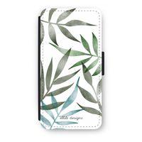 Tropical watercolor leaves: iPhone 8 Plus Flip Hoesje - thumbnail