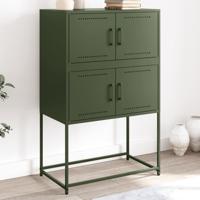 Dressoir 68,5x38,5x107 cm staal olijfgroen