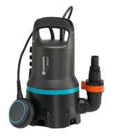 Gardena vuilwater-dompelpomp 9000: dompelpomp met capaciteit 9.000 l/u, automatic functie, vlotterschakelaar met permanente functie, vuildeeltjes tot 25 mm, snelkoppelingssysteem, 300W (9040-20)