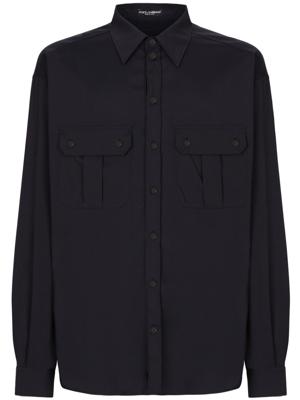 Dolce & Gabbana Button-down overhemd met geplooid detail - Blauw