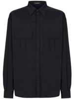 Dolce & Gabbana Button-down overhemd met geplooid detail - Blauw