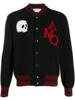 Alexander McQueen veste bomber à têtes de mort en intarsia - Noir