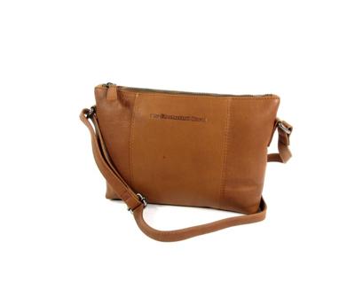 Schoudertas wide IRIS cow wax pull up Cognac