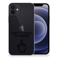 iPhone 12 | 12 Pro (6.1") Silicone-hoesje Finger Don't Touch My Phone - thumbnail