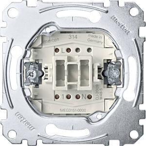 Merten MEG3151-0000 elektrische schakelaar Drukknopschakelaar 1P Metallic