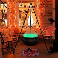 Halloween decoraties buiten, heksenketel voor tuindecoraties, Halloween decoraties binnen, grote heksenketel op statief met lichtslingers, Halloween decoraties voor patiotuin gazon Lightinthebox