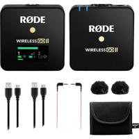 RODE Microphones Wireless GO II SINGLE Spraakmicrofoon Dasspeld Zendmethode:Draadloos, USB Incl. tas, Incl. windkap, Incl. kabel Microfoon TRS (3.5 mm