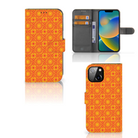 Apple iPhone 14 Telefoon Hoesje Batik Oranje - thumbnail