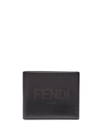 FENDI portefeuille pliant à logo embossé - Noir