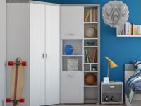 Boekenkast BOA 2 deuren 10 vakken wit/colorado beton