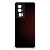 Xiaomi Poco F5 Pro Doorzichtige Silicone Hoesje Geruit Rood - thumbnail