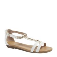 Graceland sandalen met sierketting wit/goud