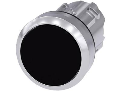 Siemens SIRIUS ACT 3SU1050-0AB10-0AA0 Druktoets Metalen frontring, Hoogglans, Bedieningsknop vlak Zwart 1 stuk(s)
