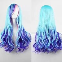 synthetisch haar ombre regenboog cosplay pruik met pony rood geel paars groen blauw pruiken voor zwarte vrouwen halloween cosplay party pruiken Lightinthebox - thumbnail