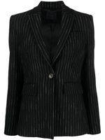 PINKO blazer rayé à simple boutonnage - Noir