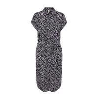 PIECES blousejurk NYA met all over print en ceintuur paars/zwart