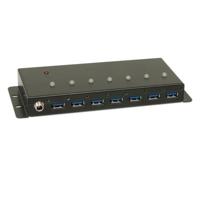 LINDY 43128 Metalen 7-poorts USB 3.0-hub zwart