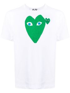 Comme Des Garçons Play t-shirt en coton à imprimé cœurs - Blanc