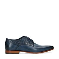 Manfield Black Label leren veterschoenen blauw