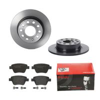 Remmenset, remschijf BREMBO, Remschijftype: Massief, Inbouwplaats: Achteras, u.a. für Seat, Skoda, VW, Audi - thumbnail