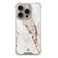 iPhone 15 Pro shockproof hoesje - Marmer goud