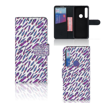 Motorola Moto G8 Plus Telefoon Hoesje Feathers Color