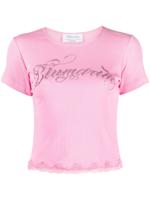 Blumarine T-shirt verfraaid met kralen - Roze