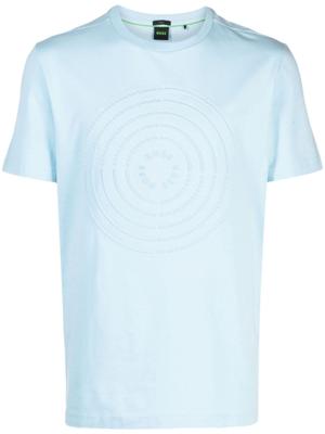 BOSS T-shirt met logo-reliëf - Blauw