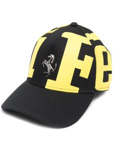 Ferrari casquette à logo imprimé - Noir