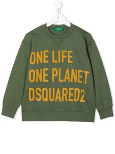 DSQUARED2 KIDS sweat à slogan imprimé - Vert