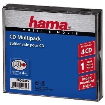 Hama 00049415 CD-hoes 4 CDs/DVDs/Blu-rays Zwart Polystereen 1 stuk(s)