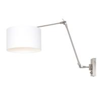 Steinhauer Wand Leeslamp Prestige Chic RVS met 30cm effen witte kap 8106ST